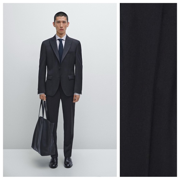 NWT. Massimo Dutti Blue 100% Wool Regular Fit Trousers. Size 31.